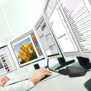 j5create USB-VGA 디스플레이 케이블 3.3ft/100cm USB 타입-A-VGA 어댑터 변환기 Windows와 호환 -