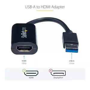 StarTech USB 3.0에서 HDMI 어댑터 USB-A에서 디스플레이 변환기 1080P 60Hz 풀 HD 비디오 그래픽 드라이버