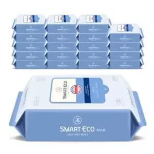 스마트에코 초순수 정제수 99.9% 히알루론산 함유 저자극 물티슈_리필형 100매 20팩