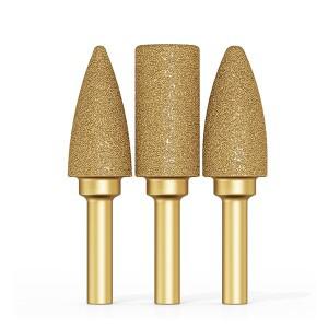 다이아몬드 그라인딩 헤드 6mm 핸들 원통형 스틸 주철 핸드 전기 드릴 연마 브레이징