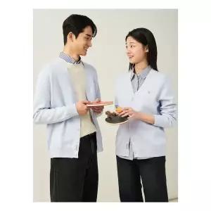 빈폴멘 Essential 코튼 베럴비 카디건 라이트 그레이 BC515AE102