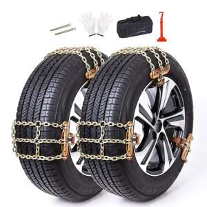 E-롱웰 스노우 체인, 자동차, SUV, RV, 픽업 트럭용 215-315mm 범용 타이어 조절 가능한 비상 미끄럼 방지 트랙션 체인(6팩)
