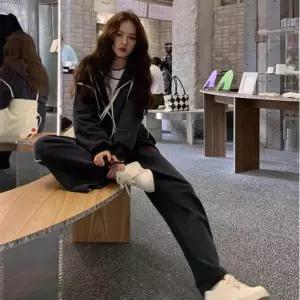 세트 일상패션 절개통바지 후드집업 홈웨어 트레이닝복셋업