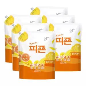 피죤 섬유유연제 리필 2300ml 6개 옐로미모사