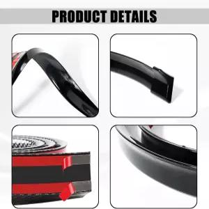 MLAHUIER 자동차 트렁크 스포일러 루프 립 키트 테일게이트 범퍼용 4.9피트 반사 탄소 섬유 리어 윙 스티커