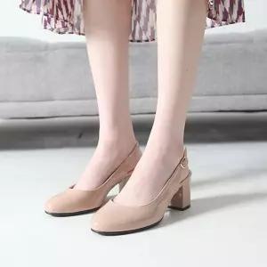 호텔근무화 에나멜 슬링백 샌들 펌프스힐 정장구두 6cm (255-270)