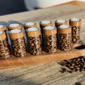 커피콩 디스플레이 찻잎 보관통 소분 카페용 저장 원형 보관함