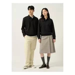 빈폴멘 더블니트 칼라넥 스웨트 셔츠 - 블랙 BC5841C015