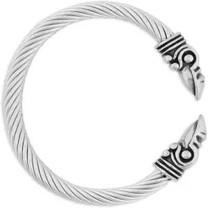 하킬 스테인리스 스틸 바이킹 트위스트 커프 팔찌 남성용 팔 반지 북유럽 보석 선물