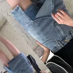 [지삼안전] 스판 트임 데님 스커트 치마바지 (단품)