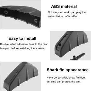 KBAEY 4 PCS 카 리어 하부 범퍼 윙 립 디퓨저 샤크 핀 차량 스포일러 장식 자동차 트럭 SUV용 나사가 달린