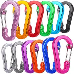멀티팩 알루미늄 카라비너 클립 키 하이킹 야외 활동을 위한 2인치 초경량 스프링 및 잠금 장치