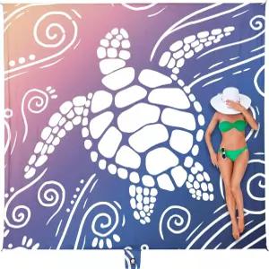 WEKAPO 비치 담요 방수 모래 방지 오버사이즈 초대형 매트 스테이킹 포함 보관 가방 - 야외 해변 피크닉