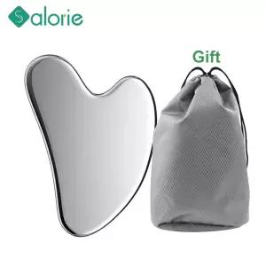 구아샤 보드 얼굴 스테인레스 스틸 바디 마사지기 스크래핑 플레이트 스파 스크래퍼 목 등