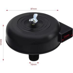 필터 공기 압축기 머플러 나사형 외부 스레드 3/8PT 검정색 16mm