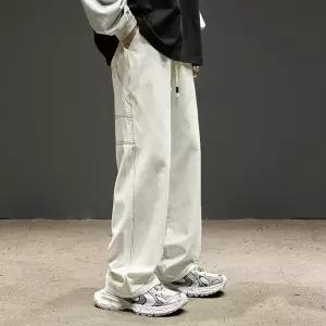 호크아이 팬츠 바지 면 남성용 캐주얼 가을 봄가을 벌목 면린넨 일자 스타일 데일리룩 루즈핏 무지 KUK3