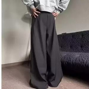 호크아이 바지 남자 면 캐주얼 데일리룩 면린넨 입체감 있게 와이드 봄가을 일자 핏 슬랙스 KUK3