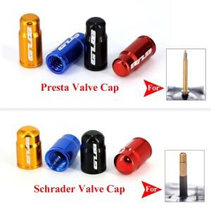 MTB 로드 바이크 튜브 타이어 가스 노즐 커버 방진용 알루미늄 자전거 밸브 캡 2개 (슈레더 프레스타 밸브