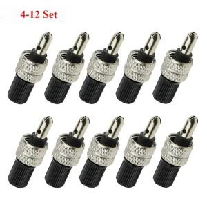 4-12세트 자전거 밸브 코어 세트 (우드 던롭 호환 더치 타이어 호환) 구리 & 실버 교체 부품 수리 도구용)