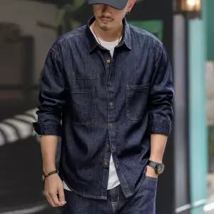 호크아이 데님 청 가을 캐주얼 남자 데일리룩 재킷 카고 셔츠 긴팔 상의 코트 KUK3