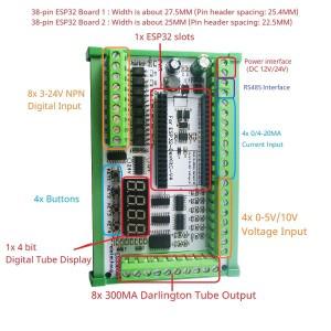 DC 12V 24V 다기능 ESP32 확장 보드 Arduino 웹 MQTT 이더넷 네트워크 릴레이 용 Wifi 디지털 아날로그 IO