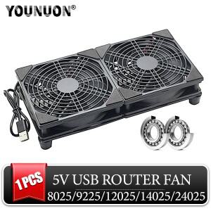 YOUNUON 120x120x25mm 92x92x25mm 80x80x25mm 수신기 DVR Xbox TV 박스 라우터 용 5V USB 전원 냉각 케이스