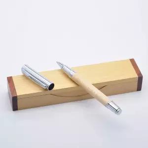 라치에바 럭스 내추럴 메이플 우드 롤러볼 펜 세트 - 독일 슈나이더 리필이 포함된 프리미엄 나무 남녀를