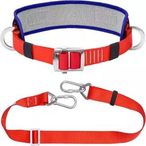 패딩 허리 패드와 조절 가능한 랜야드가 있는 핸드어크 안전벨트 안전 랜야드 낙하 보호 사다리 나무 등반