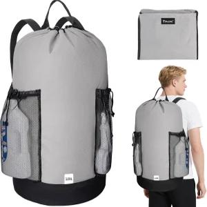 베일린 120L 세탁 가방 백팩 어깨끈이 달린 900D 옥스포드 패브릭 대형 여행용 대학 기숙사 아파트