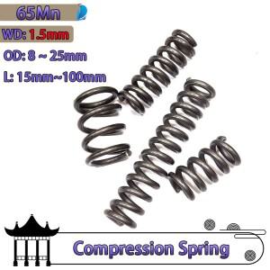 와이어 직경 1.5mm 압축 스프링  원통형 코일 리턴 해제 압력 65Mn