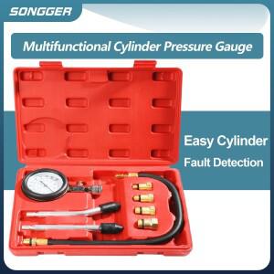 자동차 바이크 오토바이용 실린더 압축 테스터 키트 0 300 PSI 이중 스케일 게이지 황동 퀵 커넥터 엔진 진