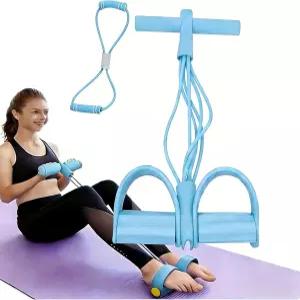 21피트니스 저항 밴드6 튜브 페달 발목 풀러 8가지 형태 밴드 다기능 텐션 로프 근력 운동 배 허리 팔 다리