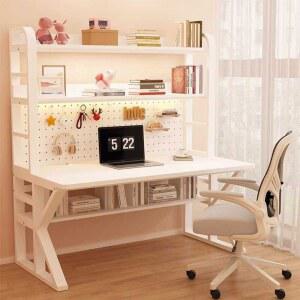 타공판책상 철제 데스크 책상 ㄱ자형 인테리어 80x60x174cm 책꽃이 가구 좌코너