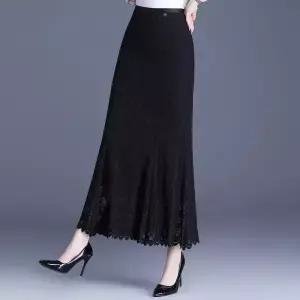 치마 여성용 봄 쉬폰 레이스 머메이드 하이웨스트 힙업 원픽1