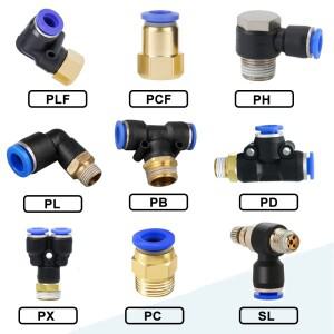 1PC PC/PCF/PL/PLF/PB/PD/PX4mm 6mm 8mm 나사형 1/8인치 1/4 3/8 1/2 공압 피팅 스트레이트 호스 파이프 퀵