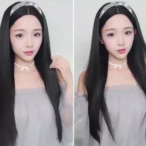 긴머리 통가발 생머리 스타일 (망포함) GjQ8+6ZhX