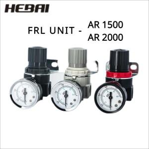 HEBAI FRL UNIT AR1500 AR2000 1/4 스레드 BSP 공압 공기 압축기 압력 조절기 감소 밸브