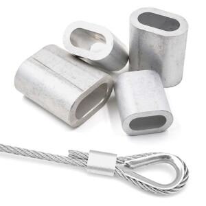 철사 로프 크림프 슬리브 M1 ~ 타원형 케이블 고정 클립 내구성 알루미늄 와이어 페룰 하드웨어 액세서리 1