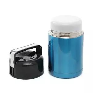 쿠킹메이드 간편조리 보온죽통 스텐 푸드자 블루 1L