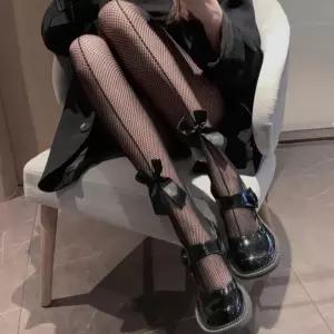 리본포인트 패션아이템 여성 멀티 귀여운 망사 스타킹 kBE6+8EYg