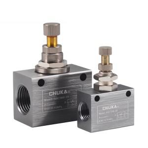 ASC100-06 공압식 단방향 스로틀 밸브 ASC300-10/15 조정 가능 유량 속도 제어