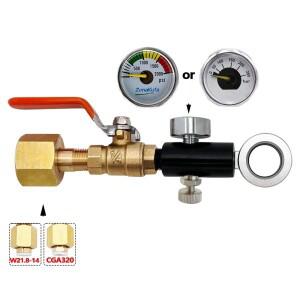 Sodastream Quick Connect 실린더 DUO Art Terra 충전 볼 밸브 250Bar 2kPsi 게이지 용 소다수 CO2 리필 어