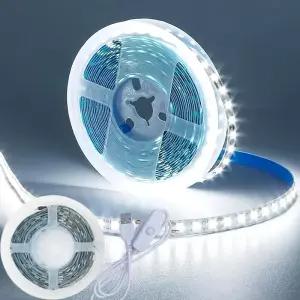 5V USB LED 스트립 조명 버튼 스위치 유연 리본 SMD3528 테이프 60 LED/m TV 백라이트 크리스마스 DIY 파티