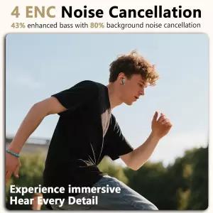 무선 이어버드 블루투스 헤드폰 V5.4 스테레오 베이스 이어버드(ENC 노이즈 캔슬링 마이크 포함) 56H