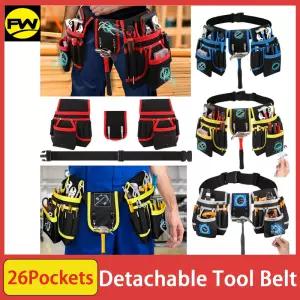 자석 공구 파우치 26개 포켓 벨트 전기 기술자 목수 건설 작업자를 위한 조절 가능 및 탈부착 가능한 가방