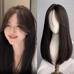 똑딱이가발 패션 여성 부분 긴머리 정수리 볼륨업