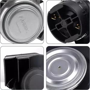 압축기 스네일 전기 자동차 경적 12V 150dB 초강력 차량용 배선 하네스 포함 FARBIN 컴팩트 에어 혼