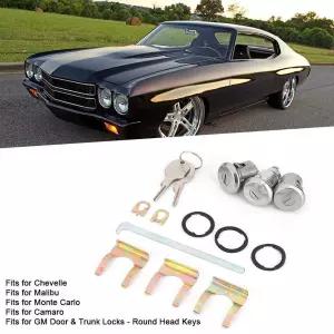 자동차 도어 트렁크 키 키트 잠금 실린더 컷래스 세트 액세서리 부품 2개 654394765282 쉐벨 교체용