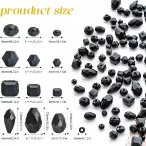 라오팟 구슬 1500개 주얼리 제작용 크리스탈 유리 - 12가지 스타일 바이코네 론델 큐브 티드롭 3mm