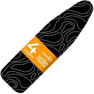 다림질 보드 은 가장자리가 초두꺼운 스코치 헤비 코팅 15x54 커버, 방지 듀티 탄성 표준 커버 얼룩 블랙 논스틱 패딩 다층, 있는 패드 사이즈